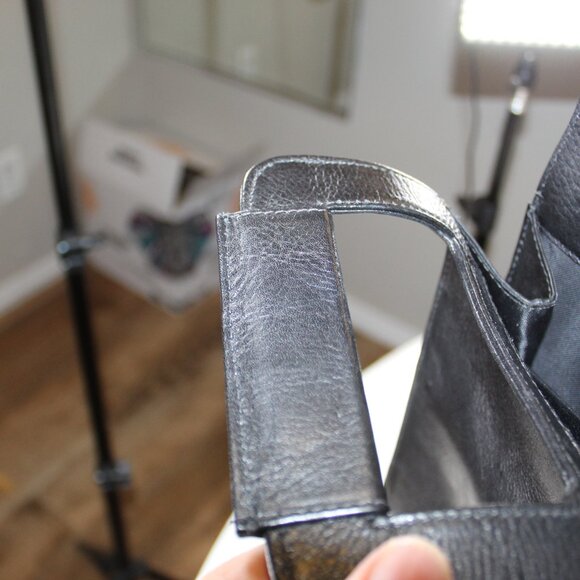 Wine Tote COLE HAAN Fine Black Leather 2X bottles magnetic close double handles - Picture 10 of 12